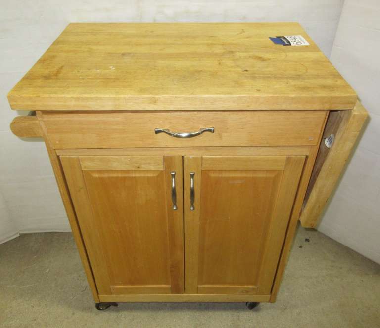 Albrecht Auctions Butcher Block Buffet with Fold Down Leaf