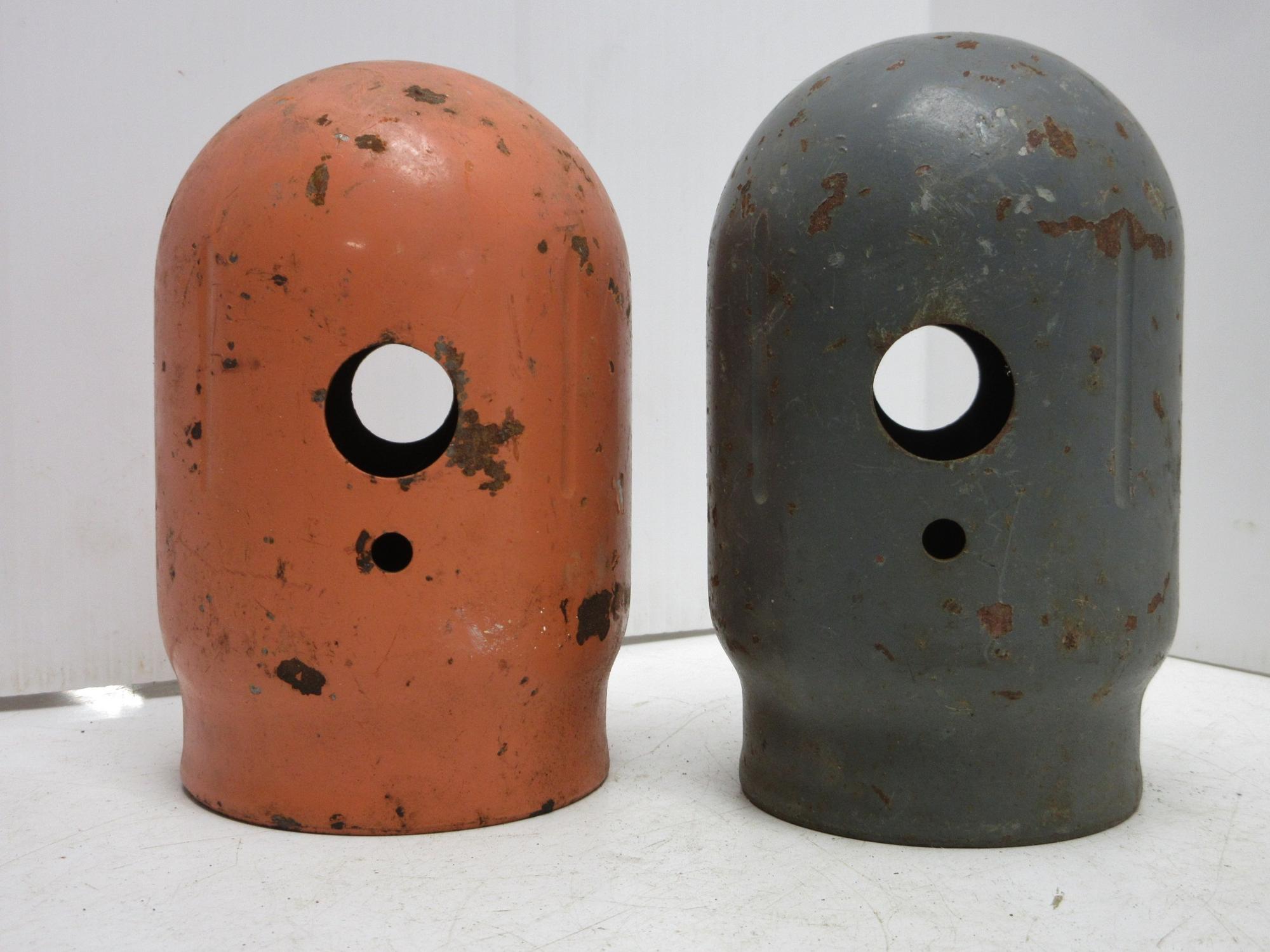 Albrecht Auctions (2) 100 lb. Propane Tank Steel Cap Covers