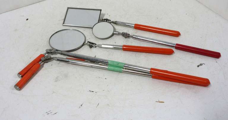 Albrecht Auctions Inspection Mirrors with 8" Handles, Extend for Hard