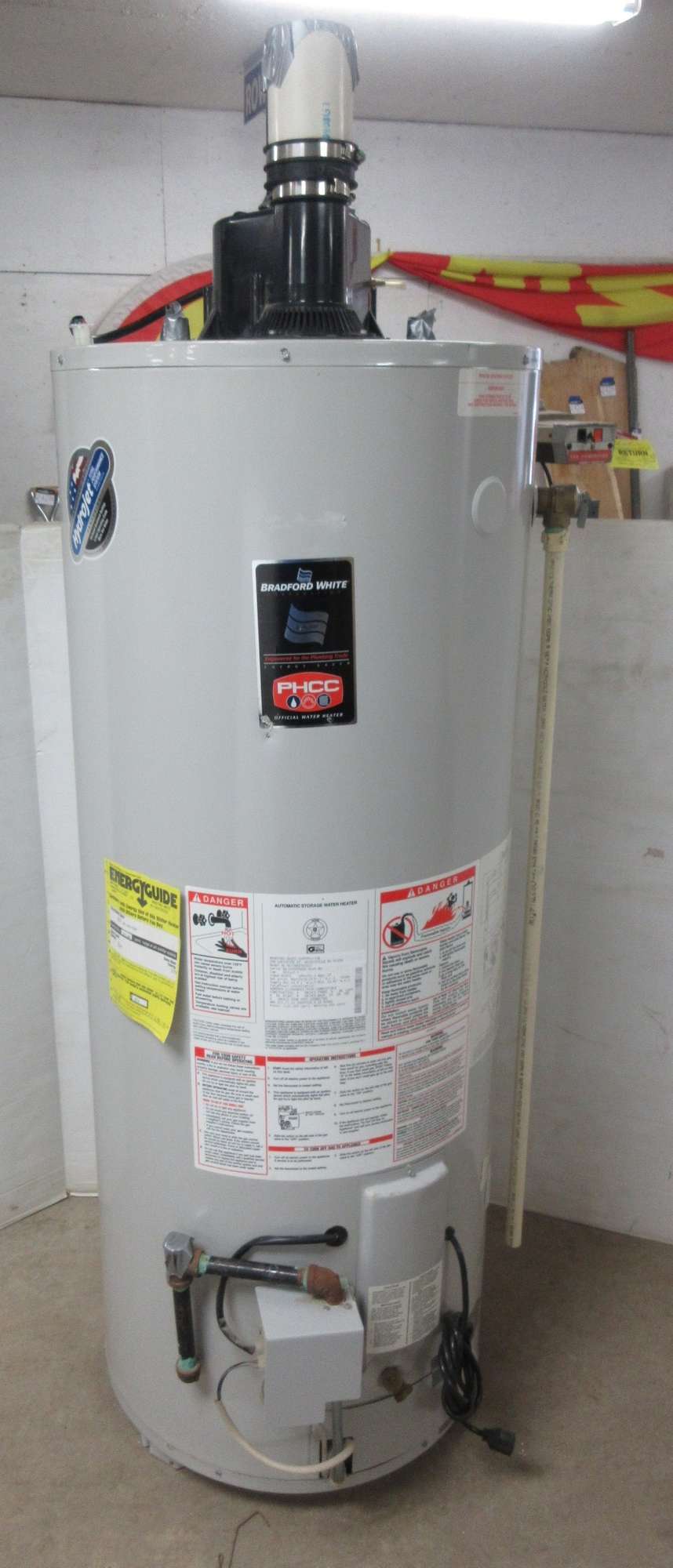Albrecht Auctions Bradford White Water Heater, 48Gallon, LP, Power Vent
