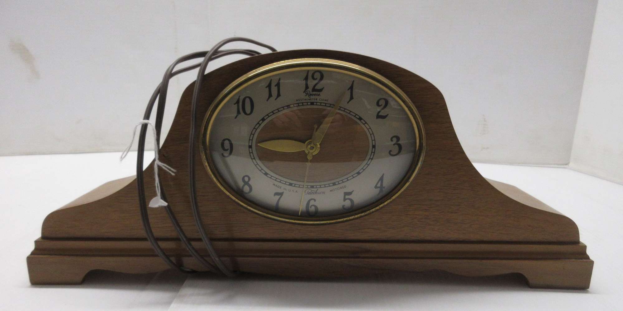 Albrecht Auctions Revere Mantel Clock, Wood Case, Electric, Model R