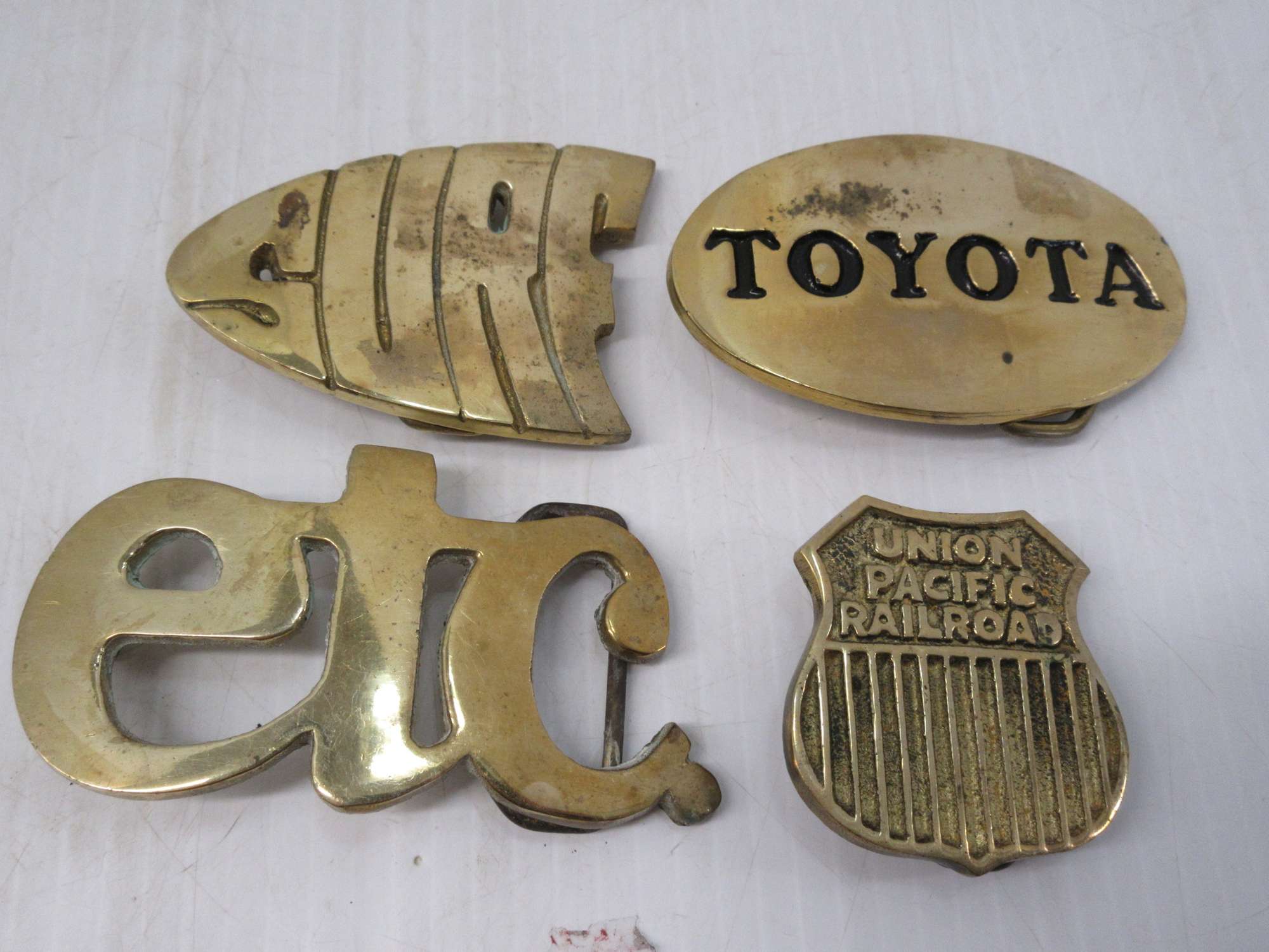 Albrecht Auctions Vintage 1970s Brass Belt Buckles Union Pacific