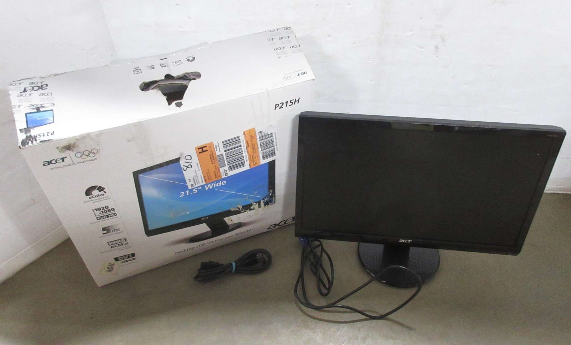 Albrecht Auctions Acer Computer Monitor, Interface Cable Included