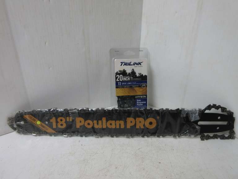 Albrecht Auctions Poulan Pro 18" Chainsaw Replacement Bar and Chain
