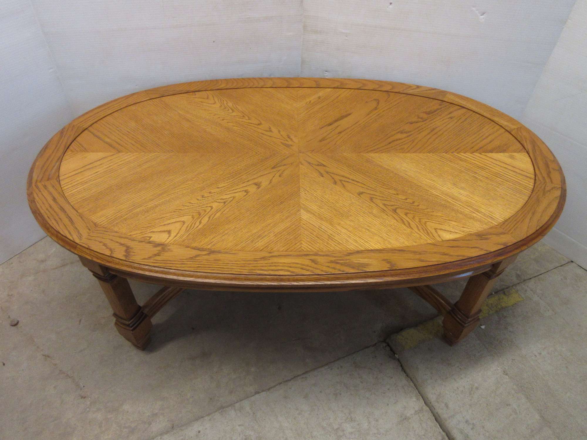 Albrecht Auctions Oak Oval Coffee Table
