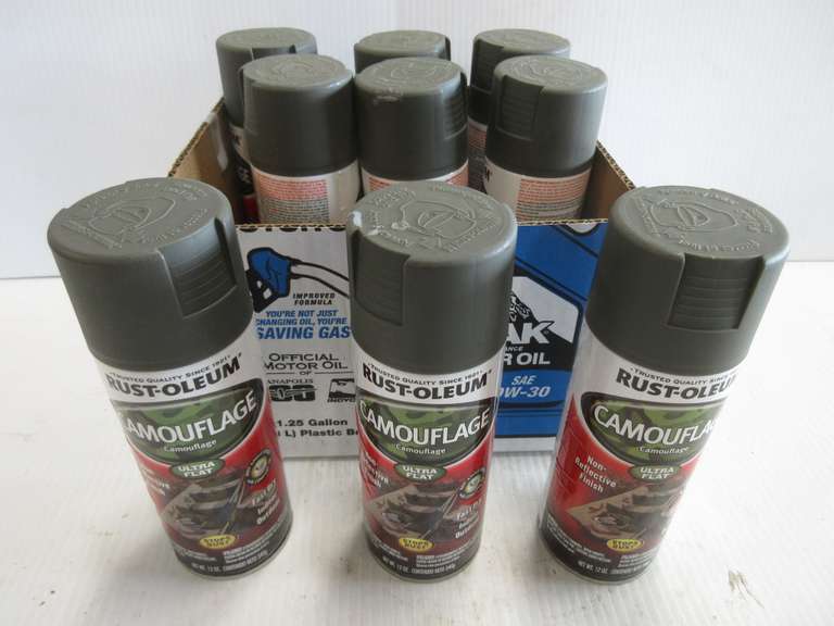 Albrecht Auctions (9) 12 oz. RustOleum Ultra Flat Green Camo Spray