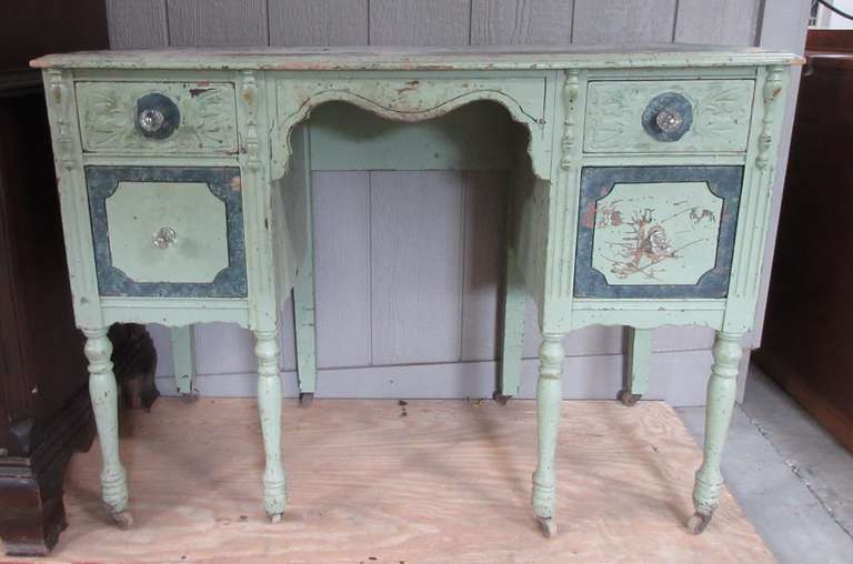Albrecht Auctions Green Antique Desk