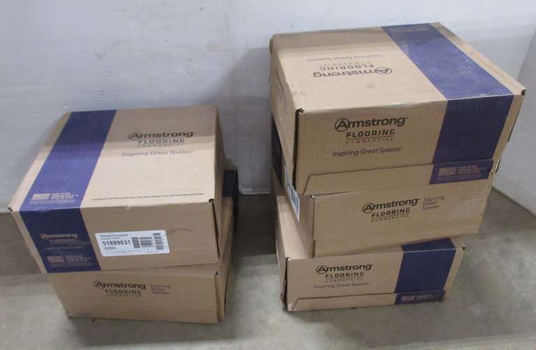 Albrecht Auctions (5) Boxes of Cool White VCT Tile, 45 Sq. Ft. per Box