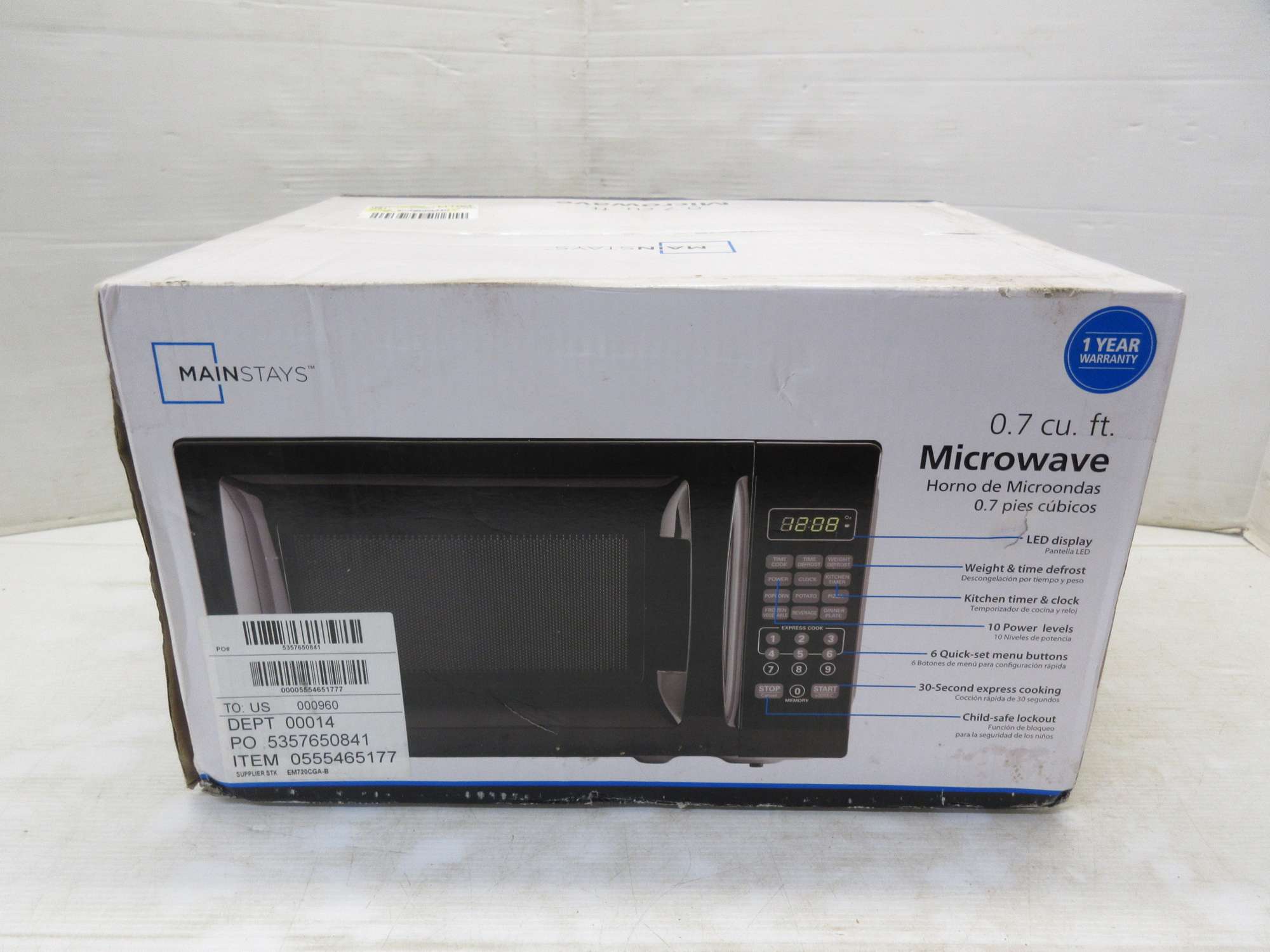 Albrecht Auctions Mainstays Microwave, 0.7 Cu. Ft.