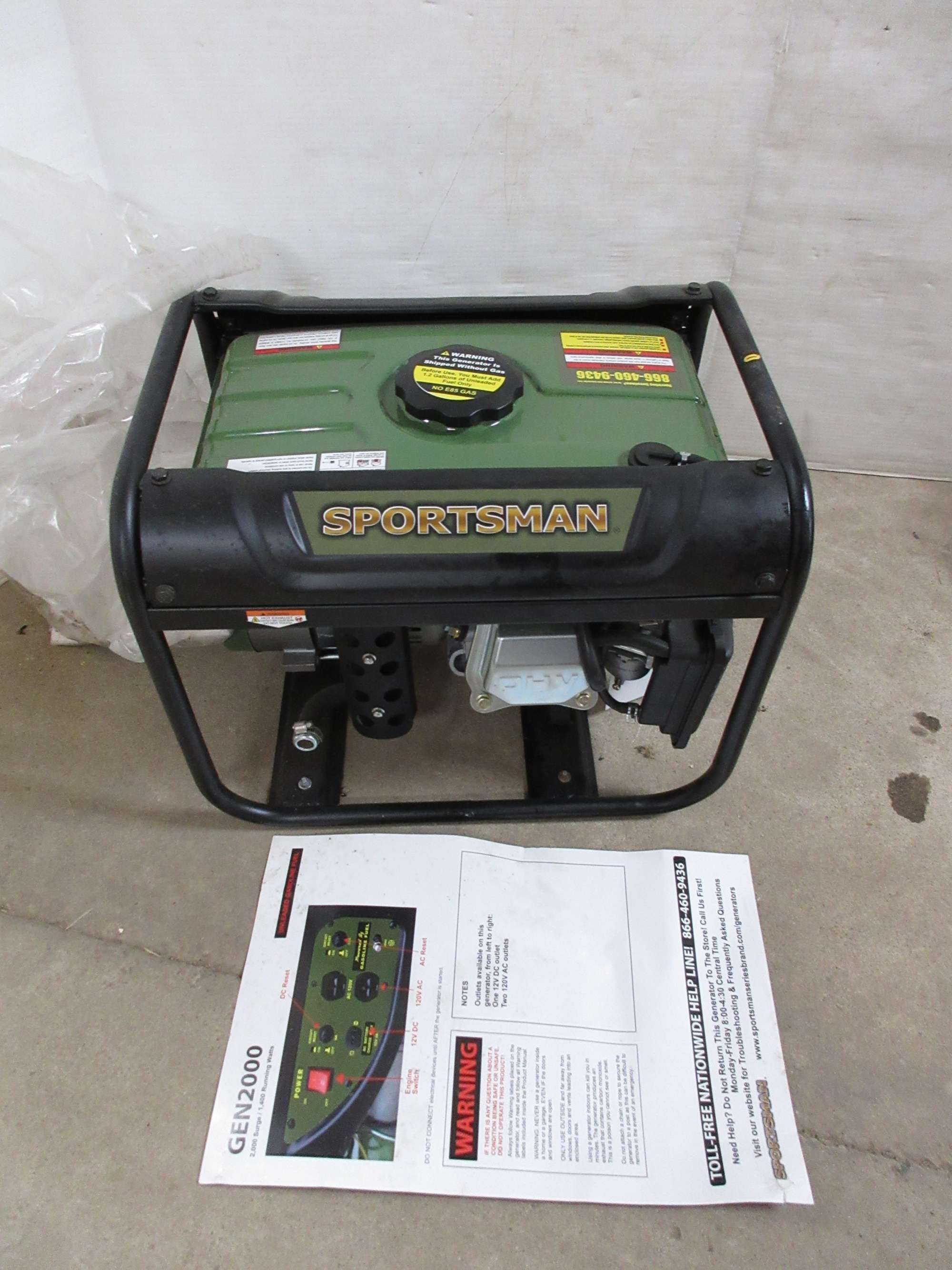 Albrecht Auctions Sportsman Generator, 2000 Surge Watts, 1400 Running