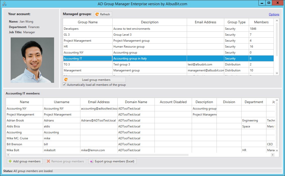 AD Group Manager Active Directory group management tool