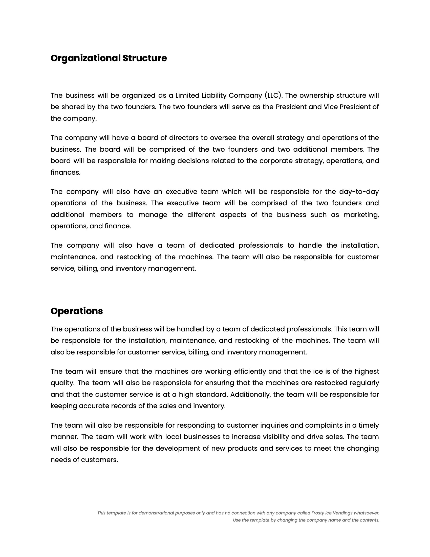 Ice Vending Machine Business Plan Template Albusi