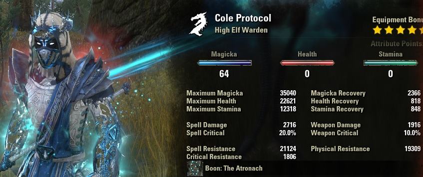 Magicka Warden Build PvP for Elder Scrolls Online AlcastHQ