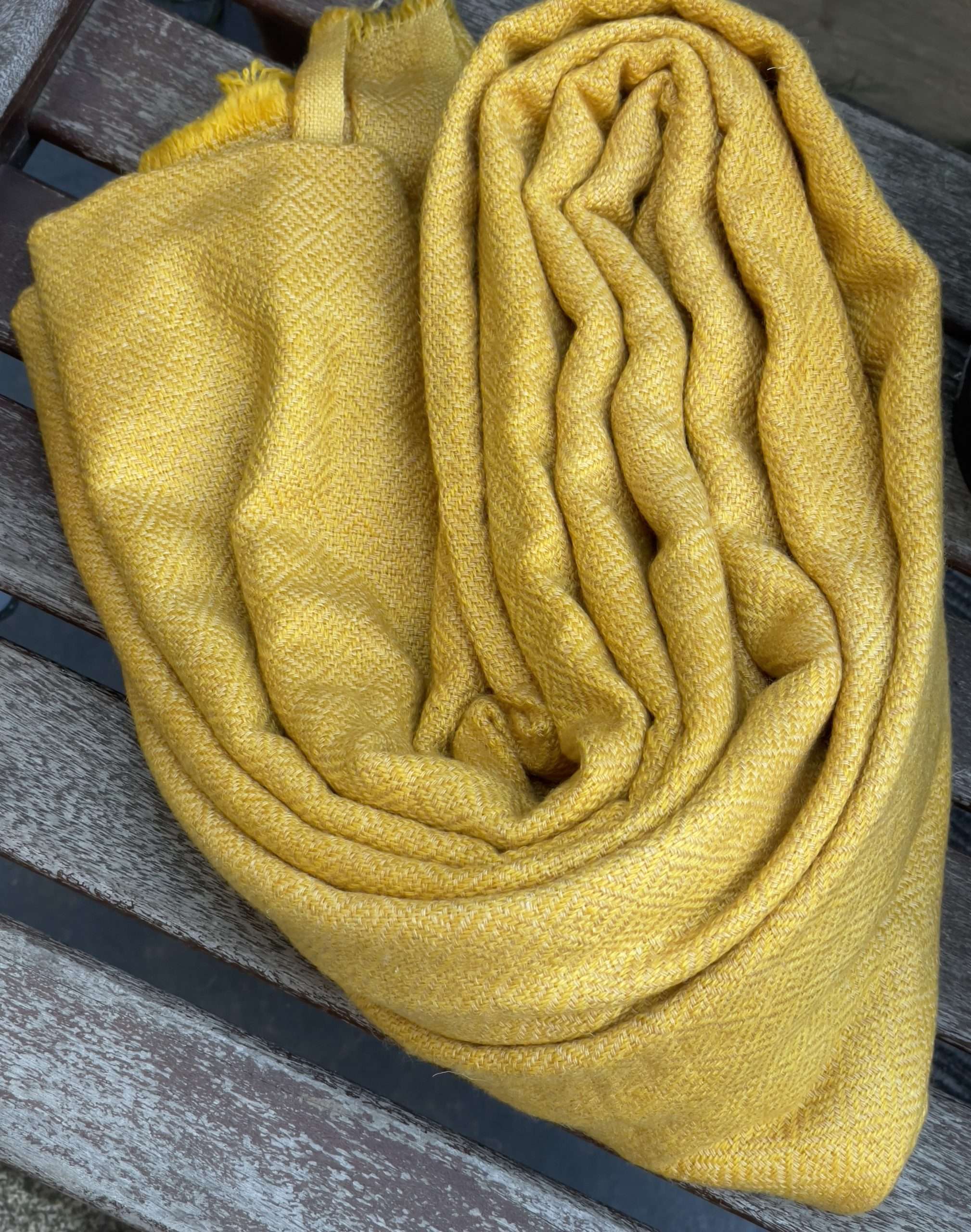100 Handmade Cashmere Mustard Throw Blanket Alchemy Story