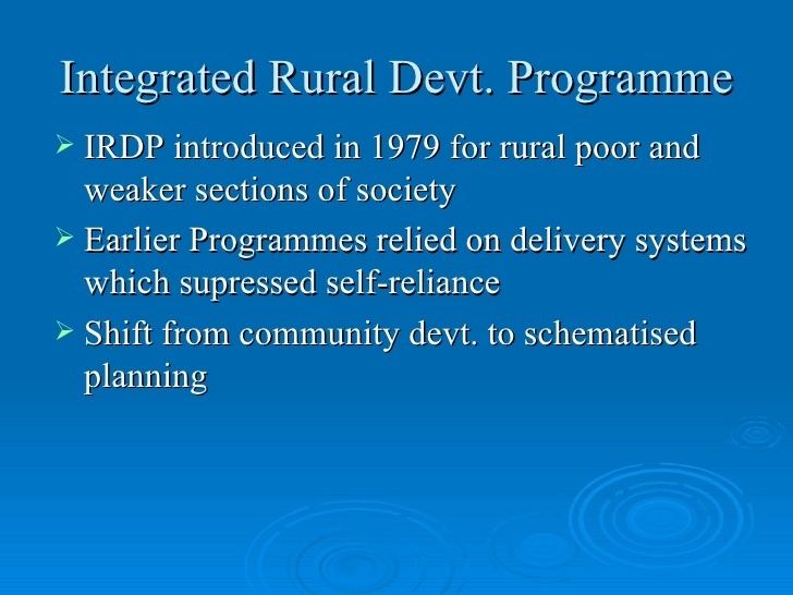 Integrated Rural Development Program Alchetron, the free social encyclopedia
