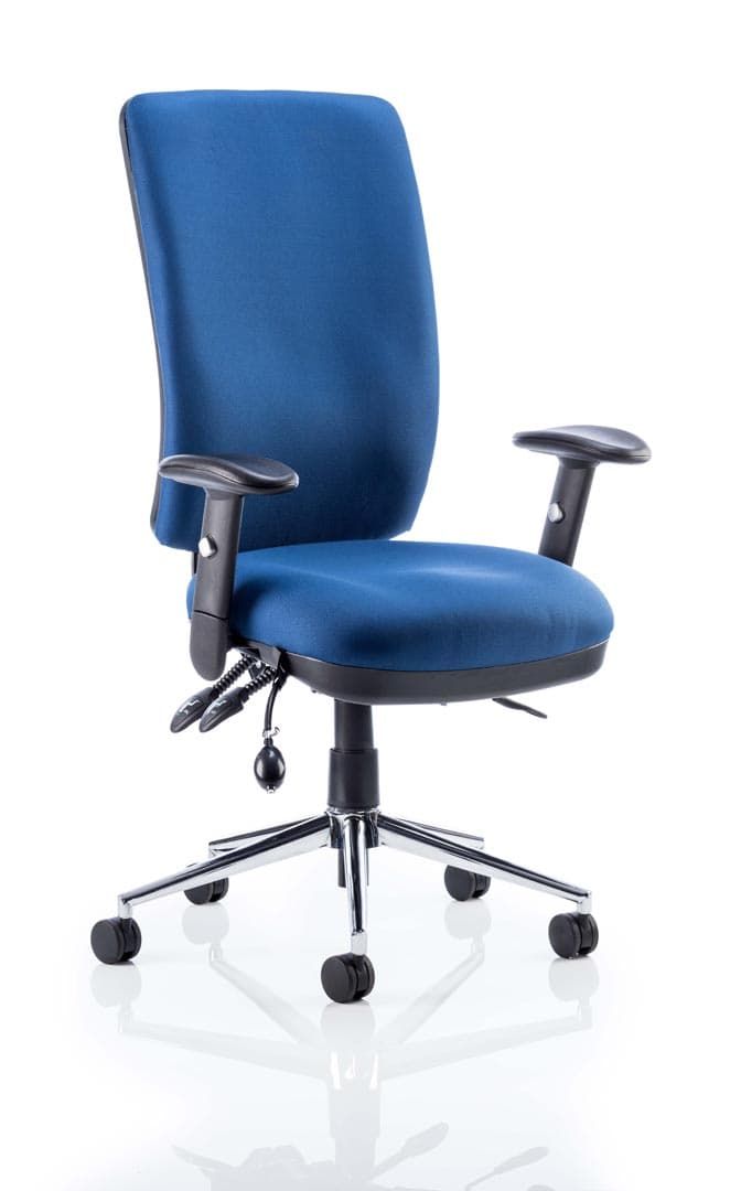 Chiro High Back Task Operators Chair With Height Adjustable Arms In