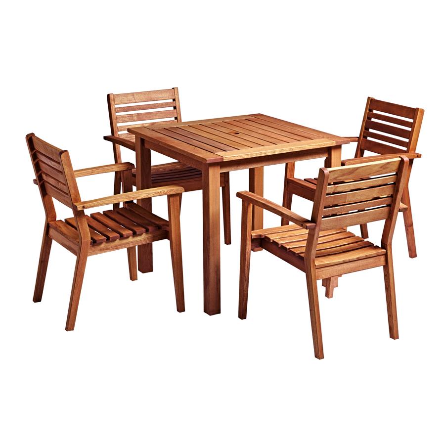 ZAP More Square Outdoor Dining Set 4 Seater In Robinia Wood With
