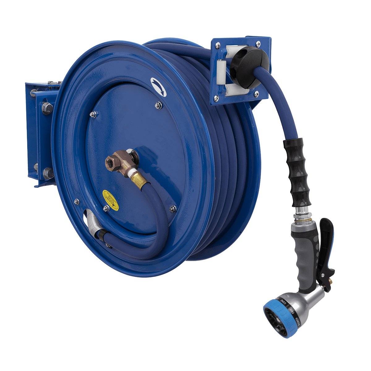 Sealey 15m HeavyDuty Retractable Water Hose Reel Ø13mm ID Rubber Hose