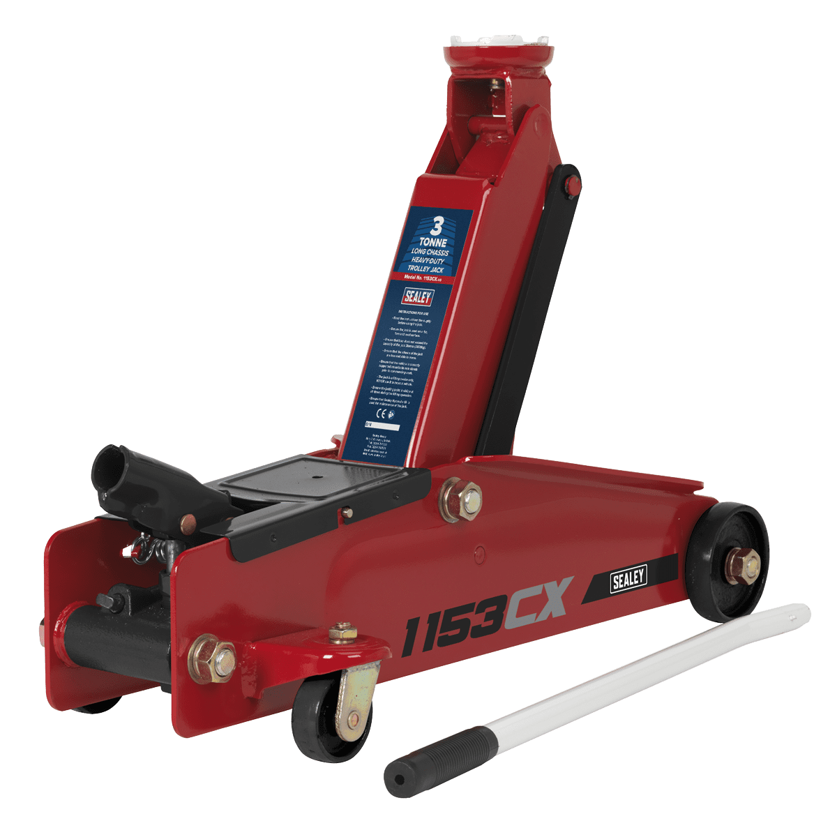 Sealey 3 Tonne Long Reach HeavyDuty Trolley Jack 1153CX Aldea Group