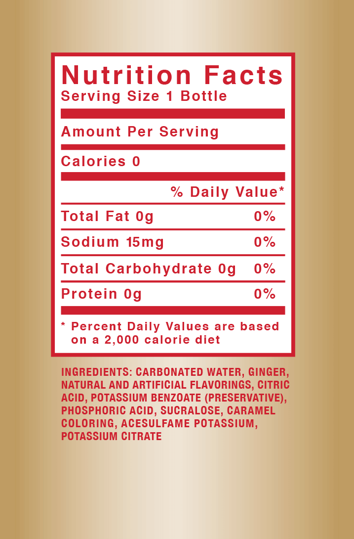 Ginger Ale Nutrition Label Juleteagyd