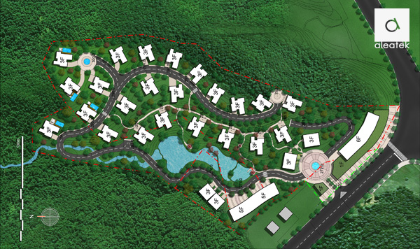 Chenzhou Villas and Facilities Masterplan aleatek studio