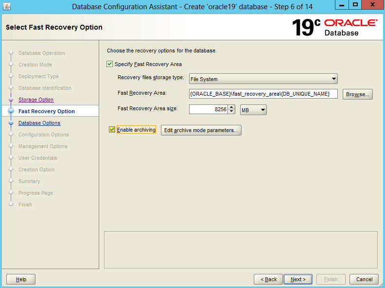 Create a Database in Oracle 19c on Windows