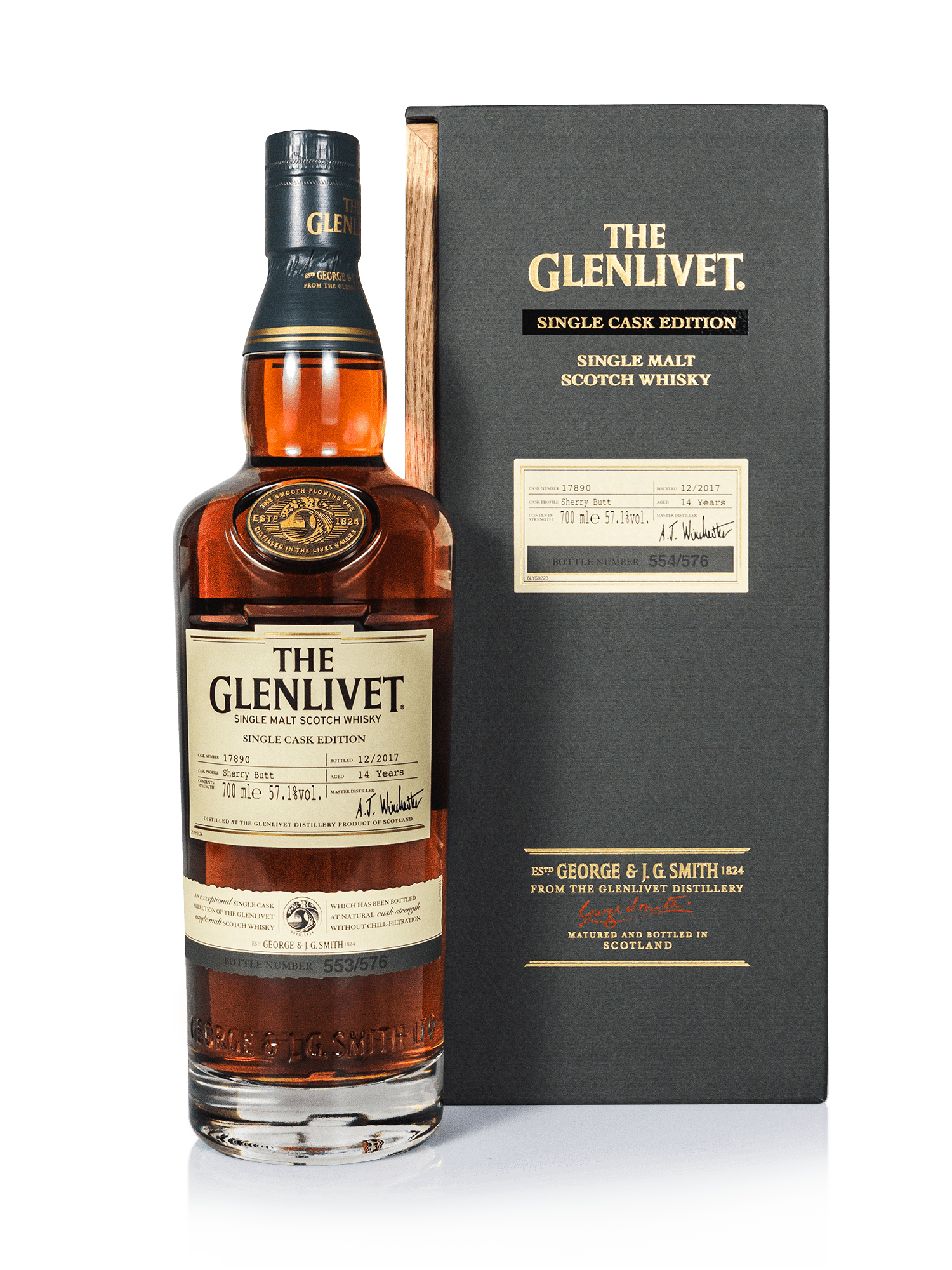 THE GLENLIVET SINGLE CASK SHERRY BUTT 14YO Alembik