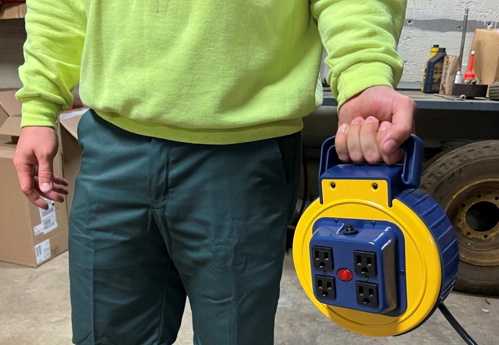 25' ProReel Cord Reel with 4 Grounded Outlets 3525AC