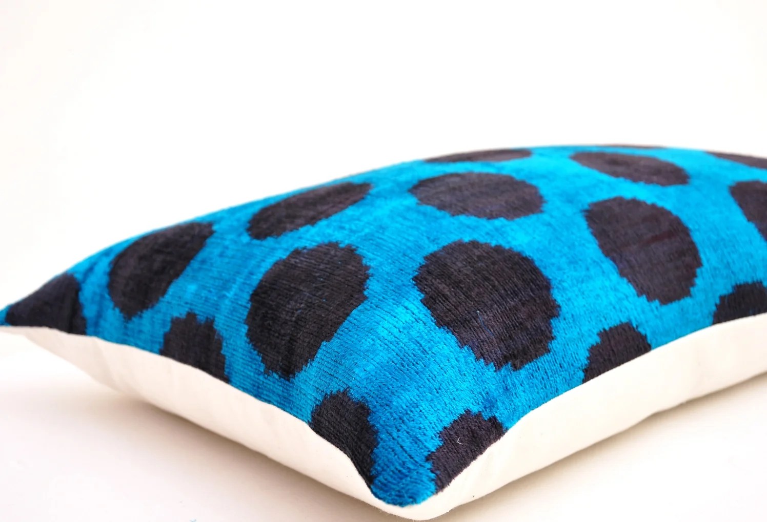 Black Dots Blue Decorative Accent Pillow Alesouk