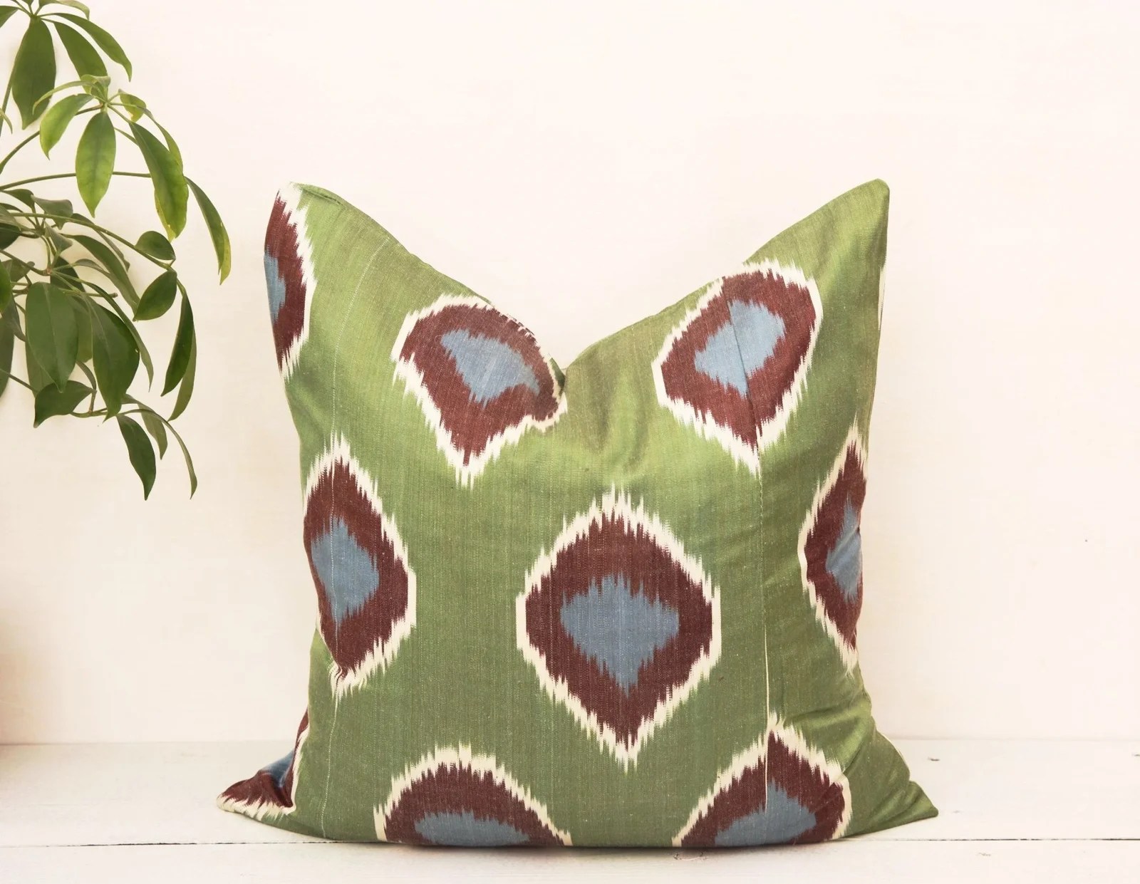 Forest Green Fabric Pillow featuring stunning rhombus details