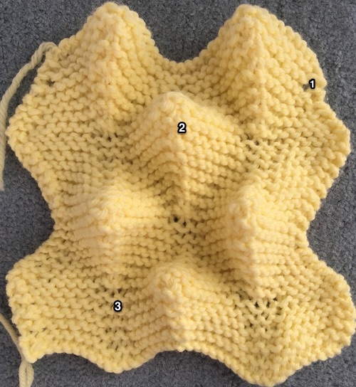 Hand knit “dragon scales”