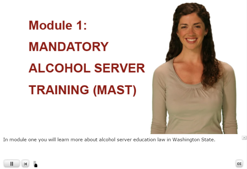 Washington MAST Online Course Alcohol Server Training, WA