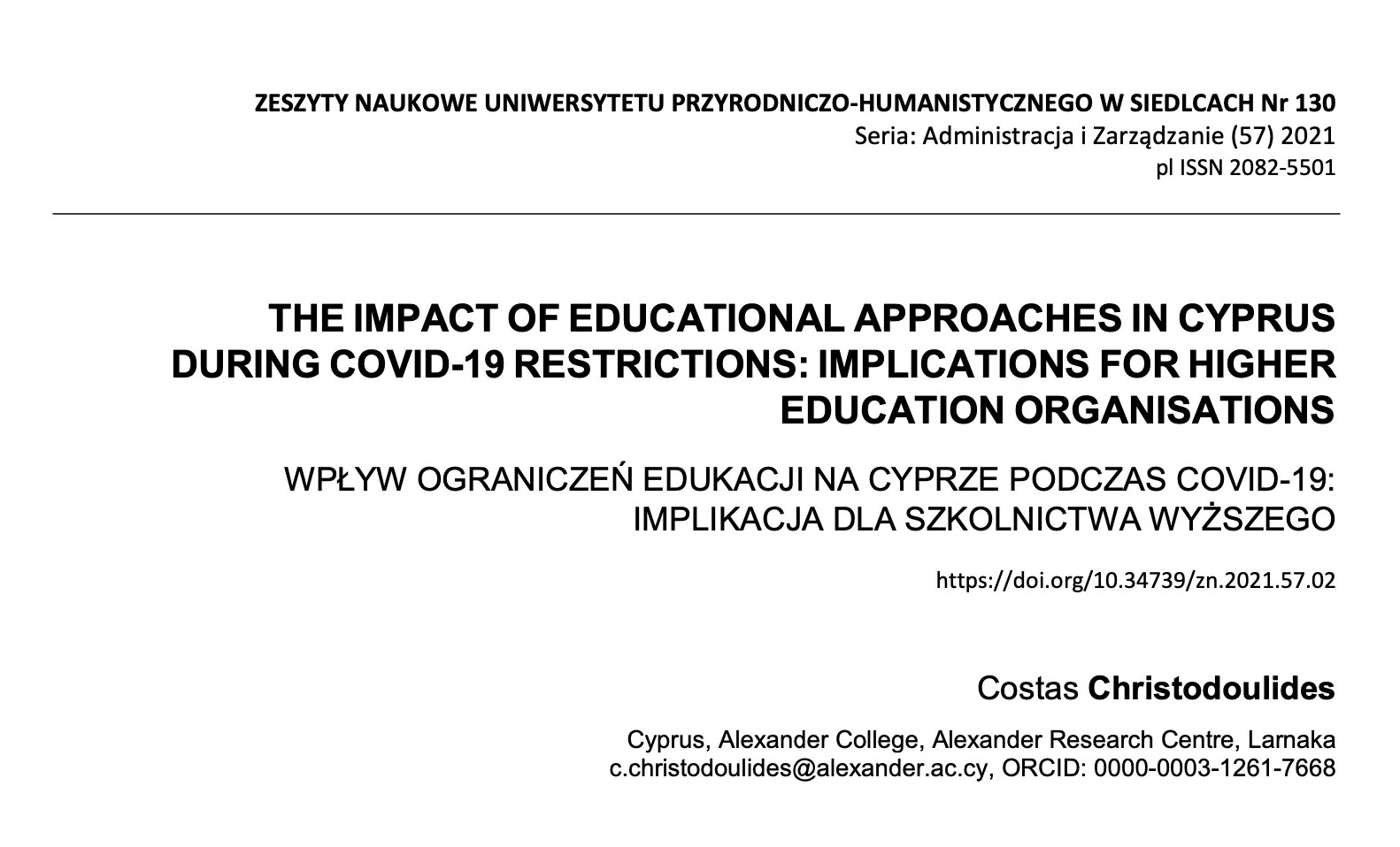 The impact of educational approaches in Cyprus during Covid19