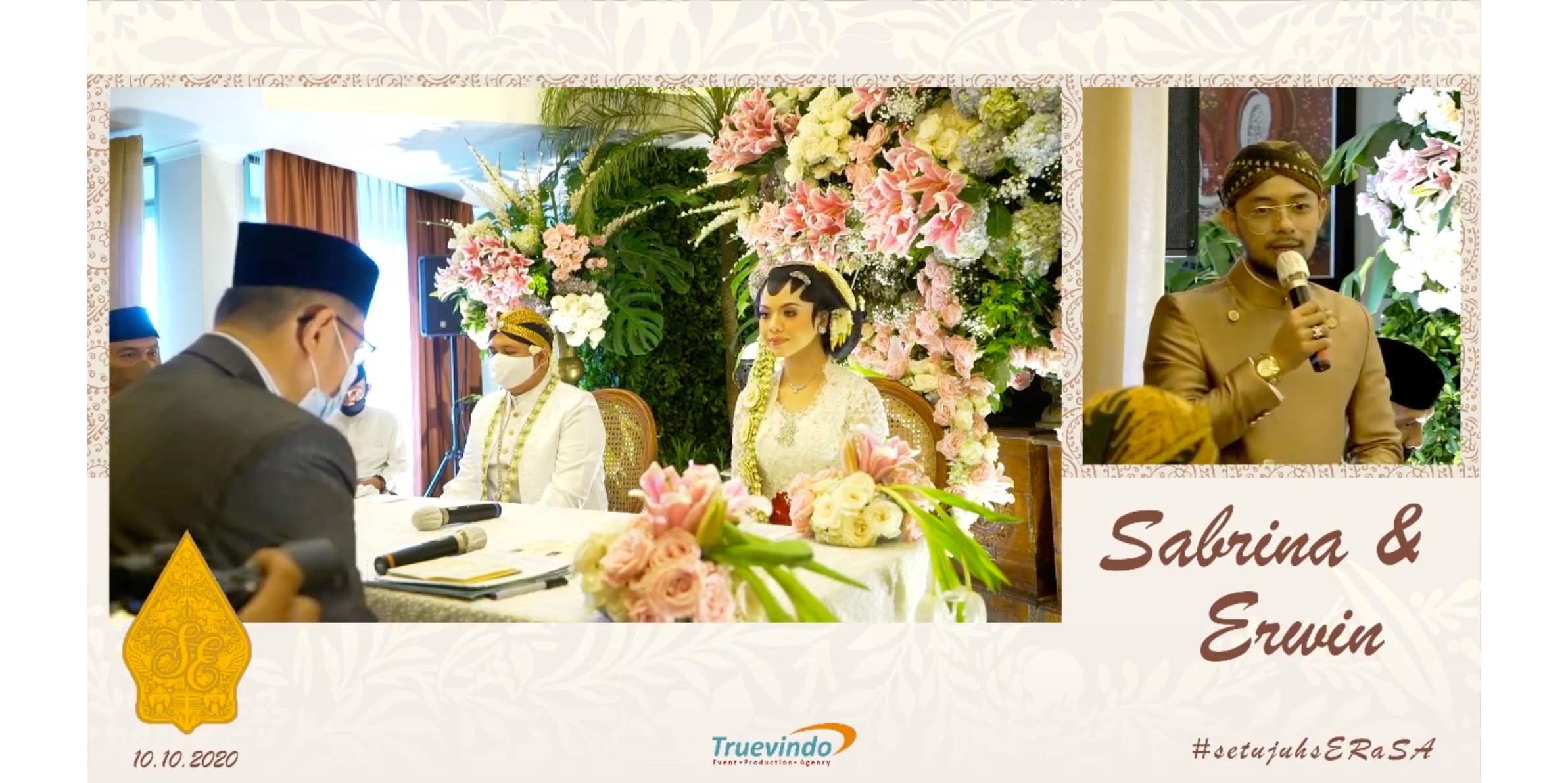 Live Streaming 2 Camera Virtual Online Wedding with Custom Frame oleh