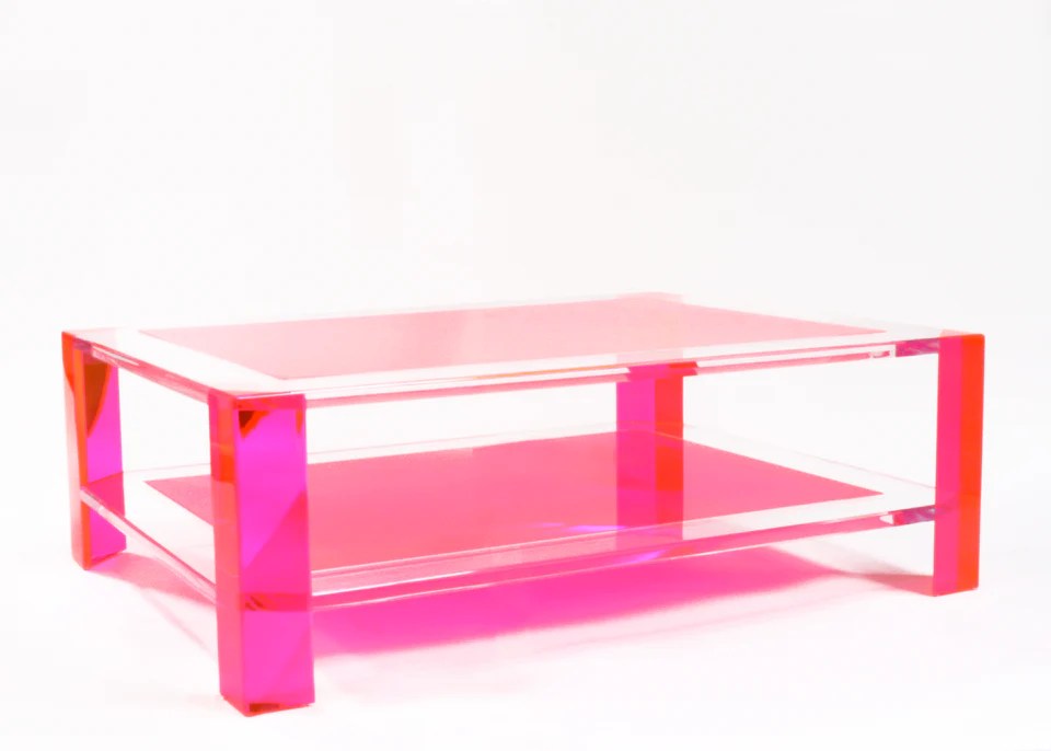 AVF Acrylic Lucite Sledge Coffee Table Modern Luxury Decor