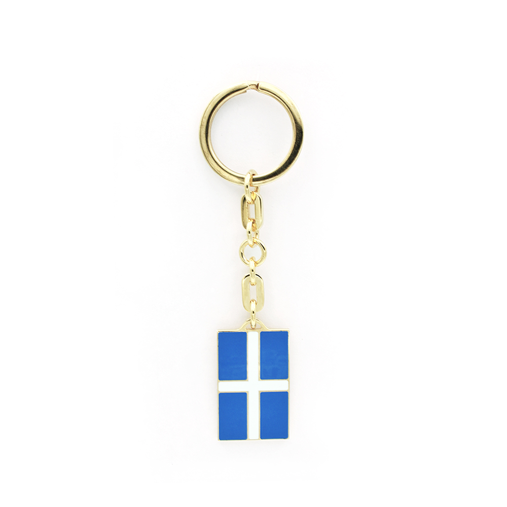 Land Greek Flag Gold Key Ring ALEXANDRIDIS