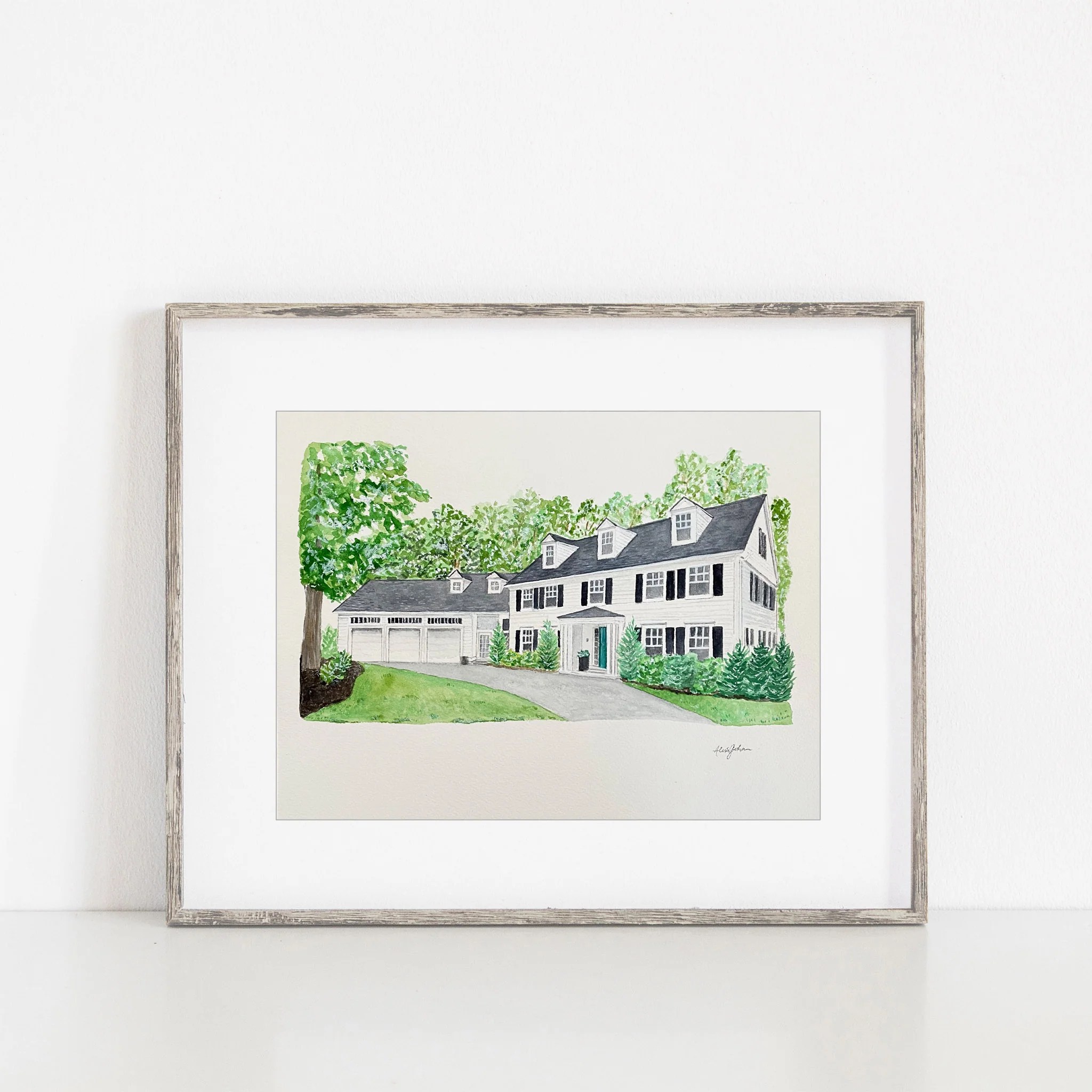 Custom Watercolor Home Portrait Alexis Gorham Art