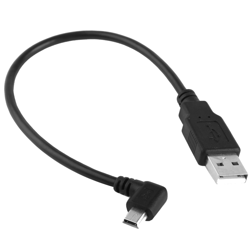 90 Degree Mini USB Male to USB 2.0 AM Adapter Cable, Length 25cm