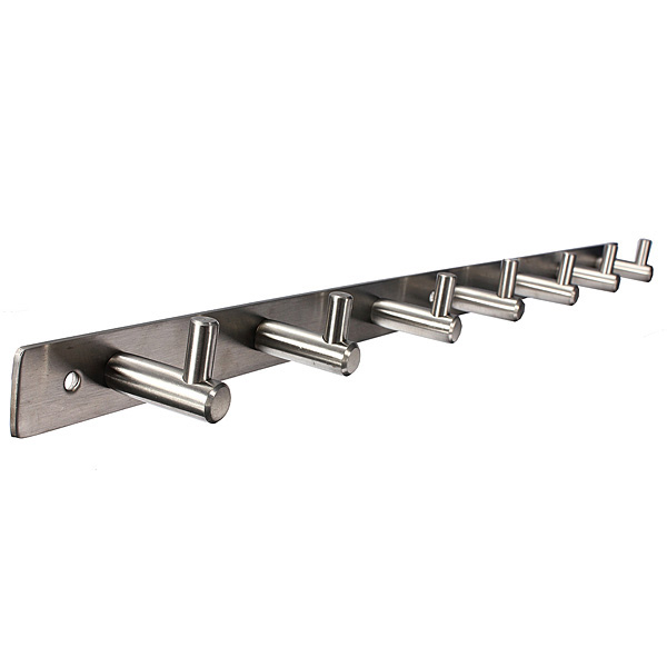 Stainless Steel 7 Hooks Wall Hanger Coat Robe Hat Clothes Towel Hanger