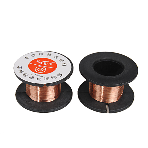 2Pcs 0.1MM Weld Copper Soldering Solder PPA Enamelled Reel Wire Alex NLD