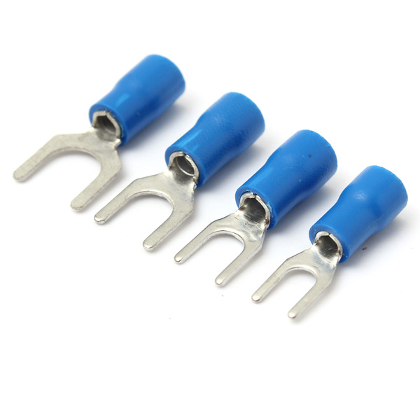 10PCS Blue Insulated Fork Wire Connector Electrical Crimp