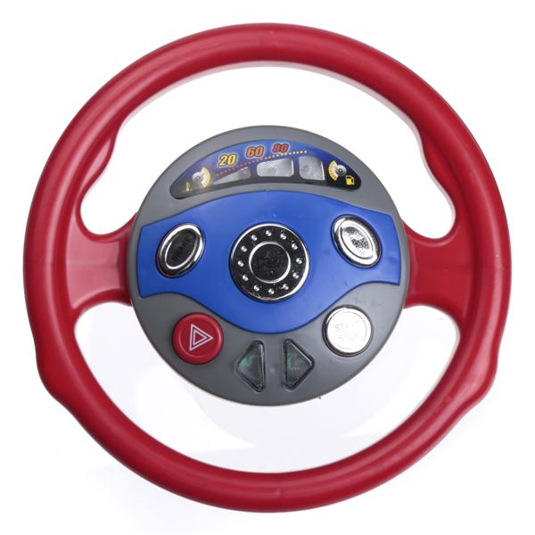 Kids Back Window Seat Toy Car Steering Wheel Game Horn Electronic