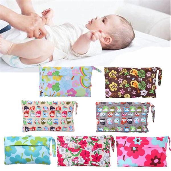 Baby Portable Waterproof Wet Dry Bag Cloth Diaper Reusable Nappy Zip
