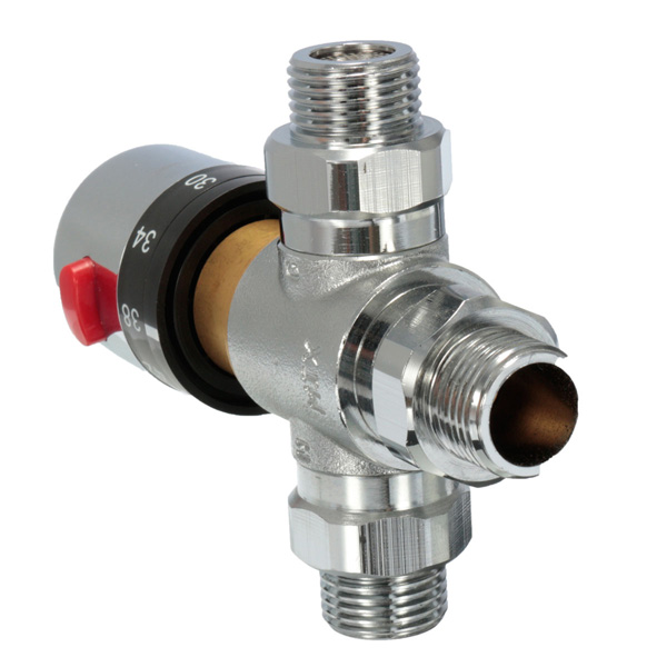 Copper Thermostatic Mixer Mixing Hot/Cold Water Shower Solar Water