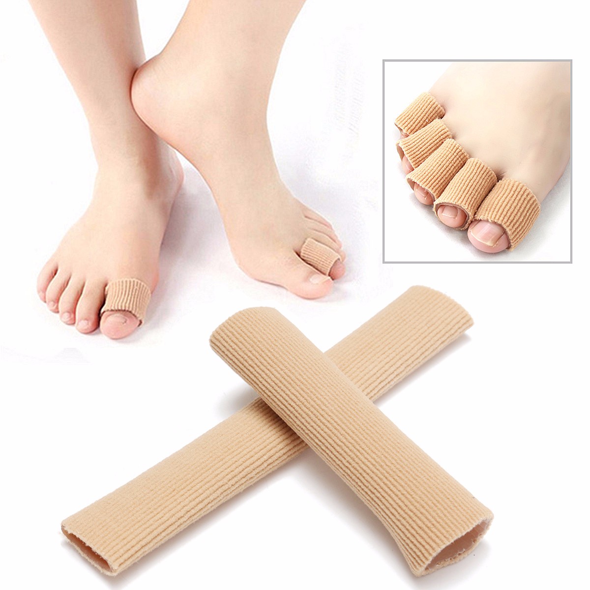 Gel Tube Toe Finger Bandage Cuttable Cover Cap Protector For Skin Dry