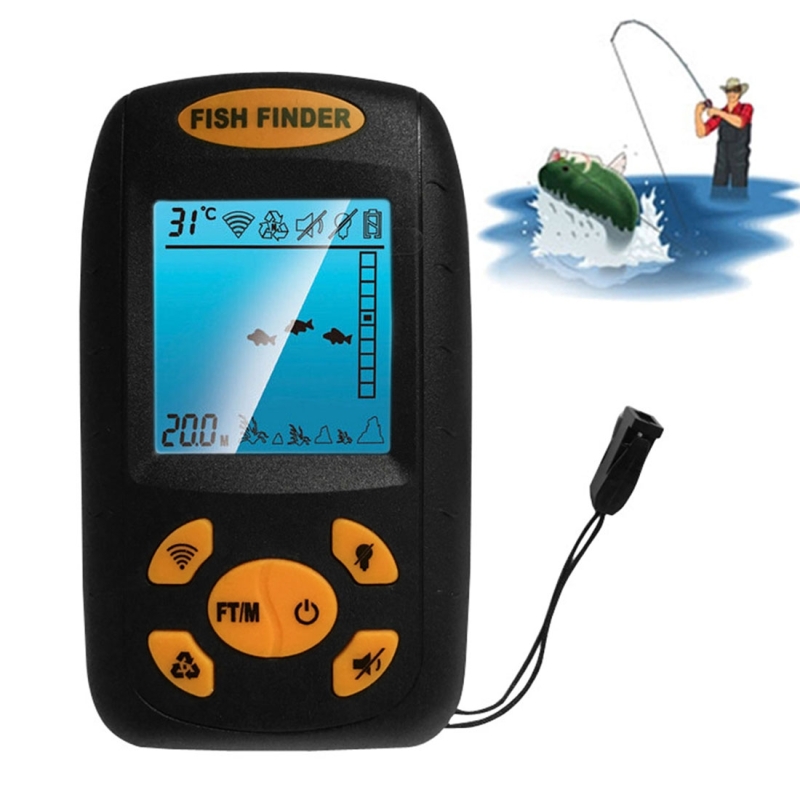 Portable Ultrasonic Fish Finder, Water Depth & Temperature Fishfinder