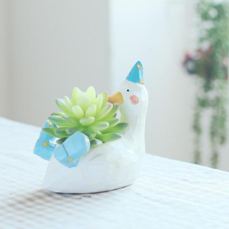 Lovely Home Garden Office Resin Cartoon Animal Shaped Plant Flower Pot