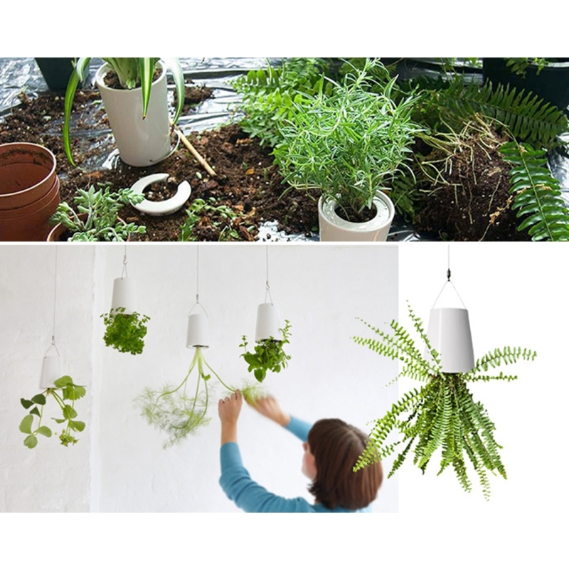 Hanging Plastic Flower Pots Garden Sky Planter UpsideDown