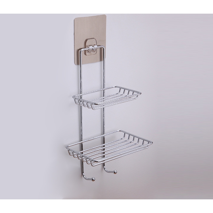 Creative Double Layer Stainless Steel Soap Stand Nontrace Magic