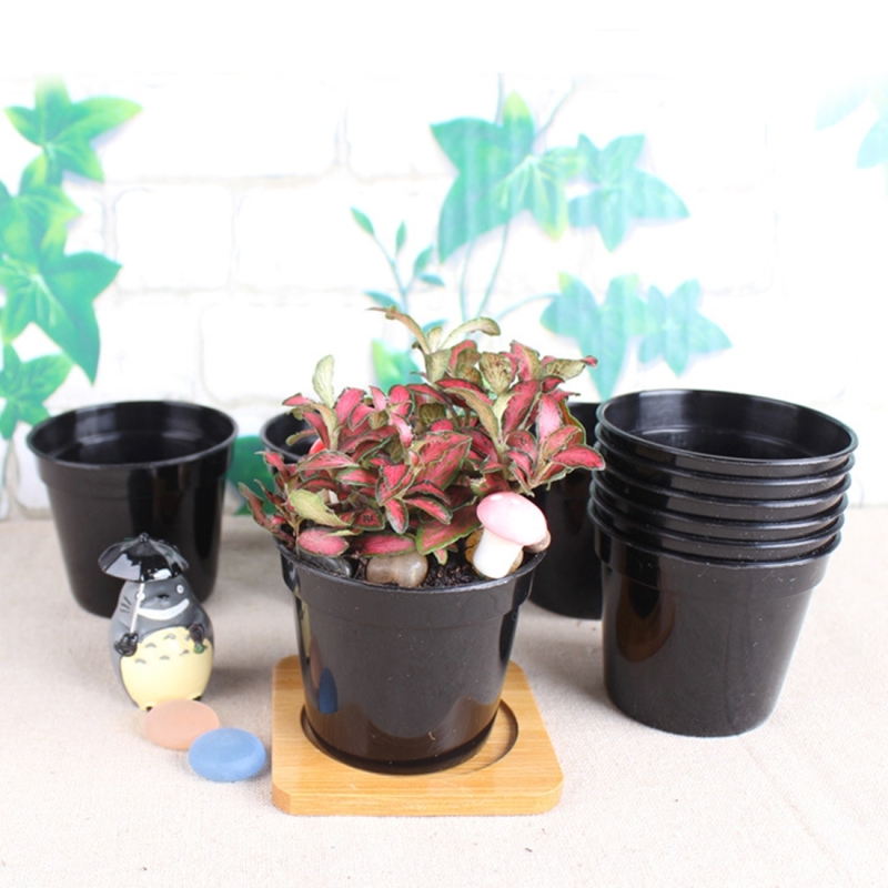 Thicker Plastic Flower Pots Black Small Basin Nursery Special Disk Mini